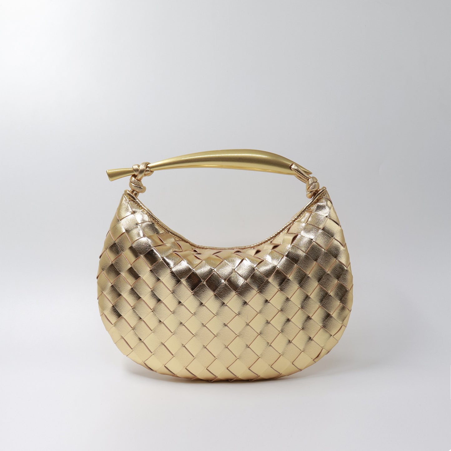 Gold Handle Woven Bag