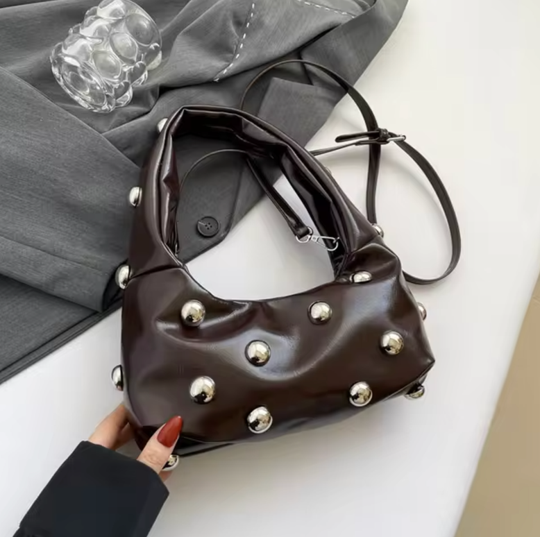 Studded Moon Bag