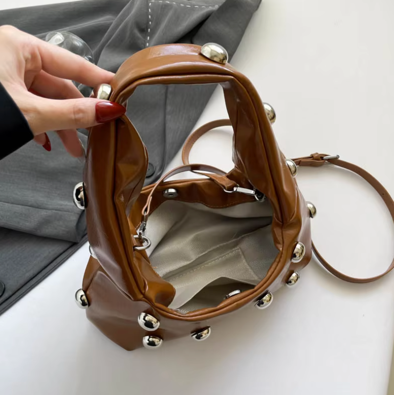 Studded Moon Bag