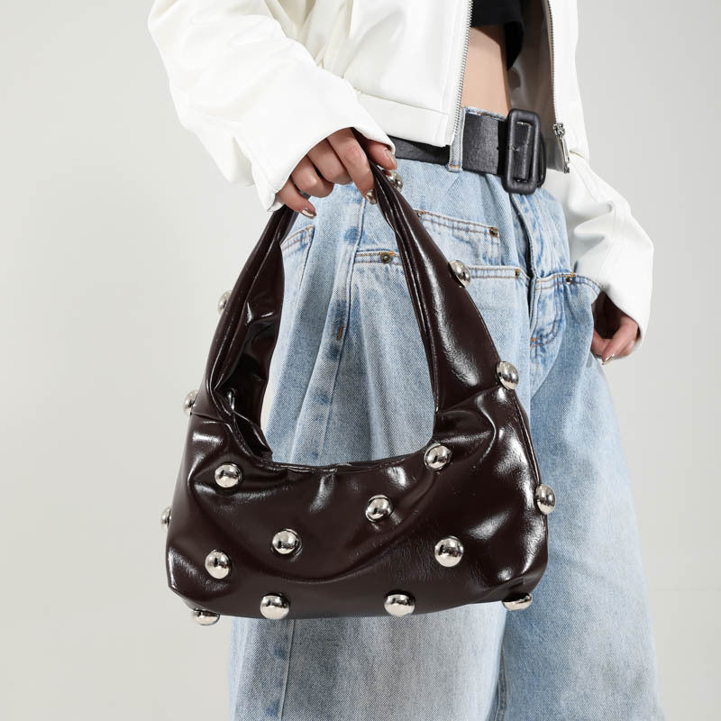 Studded Moon Bag