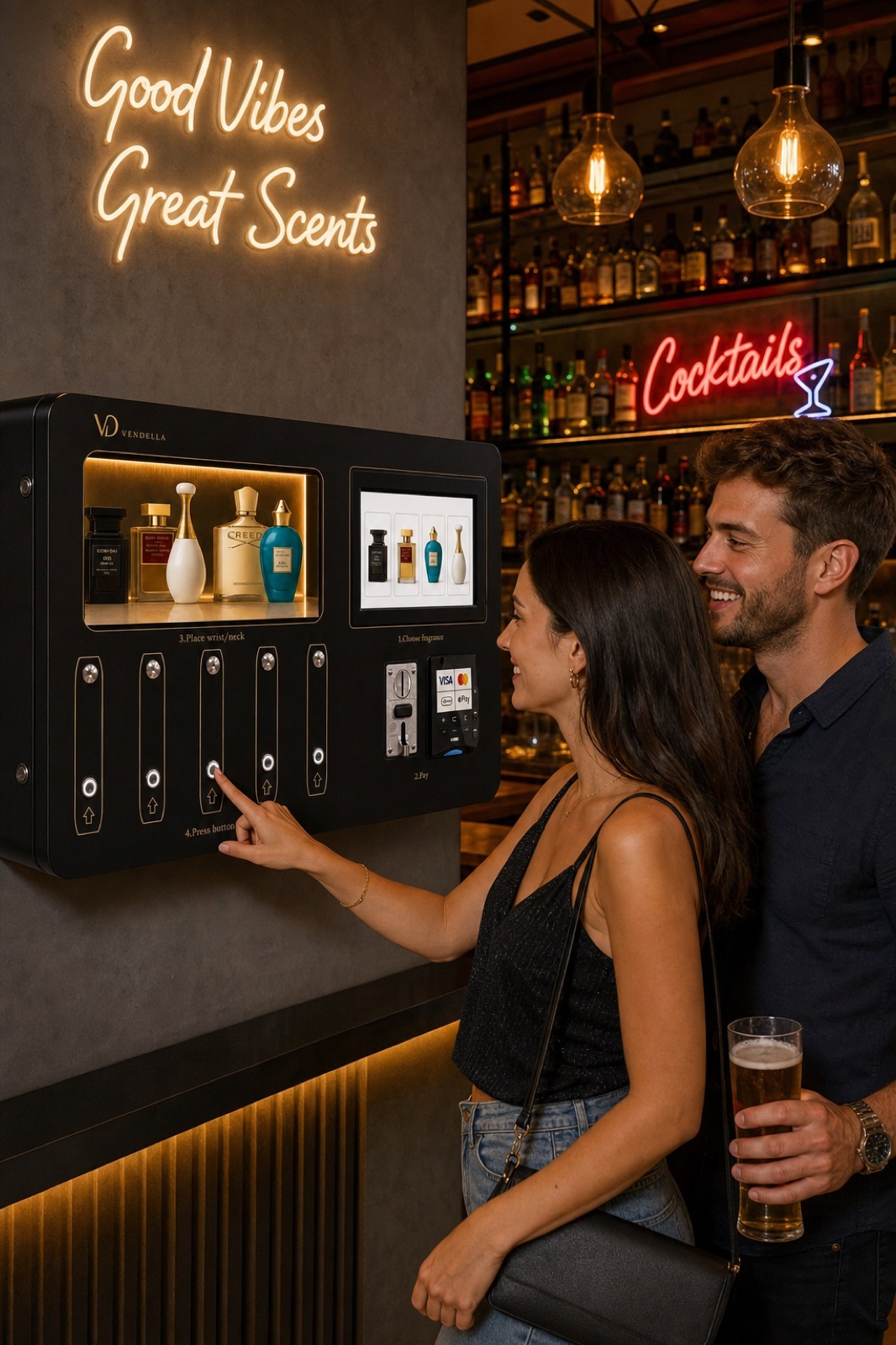 Vendella machine in a luxury bar setting