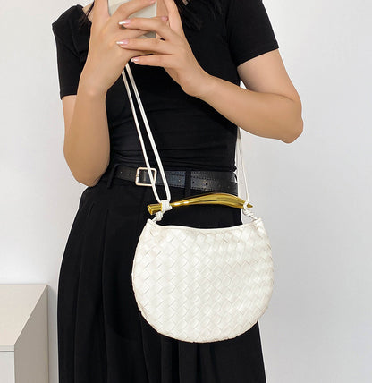Gold Handle Woven Bag