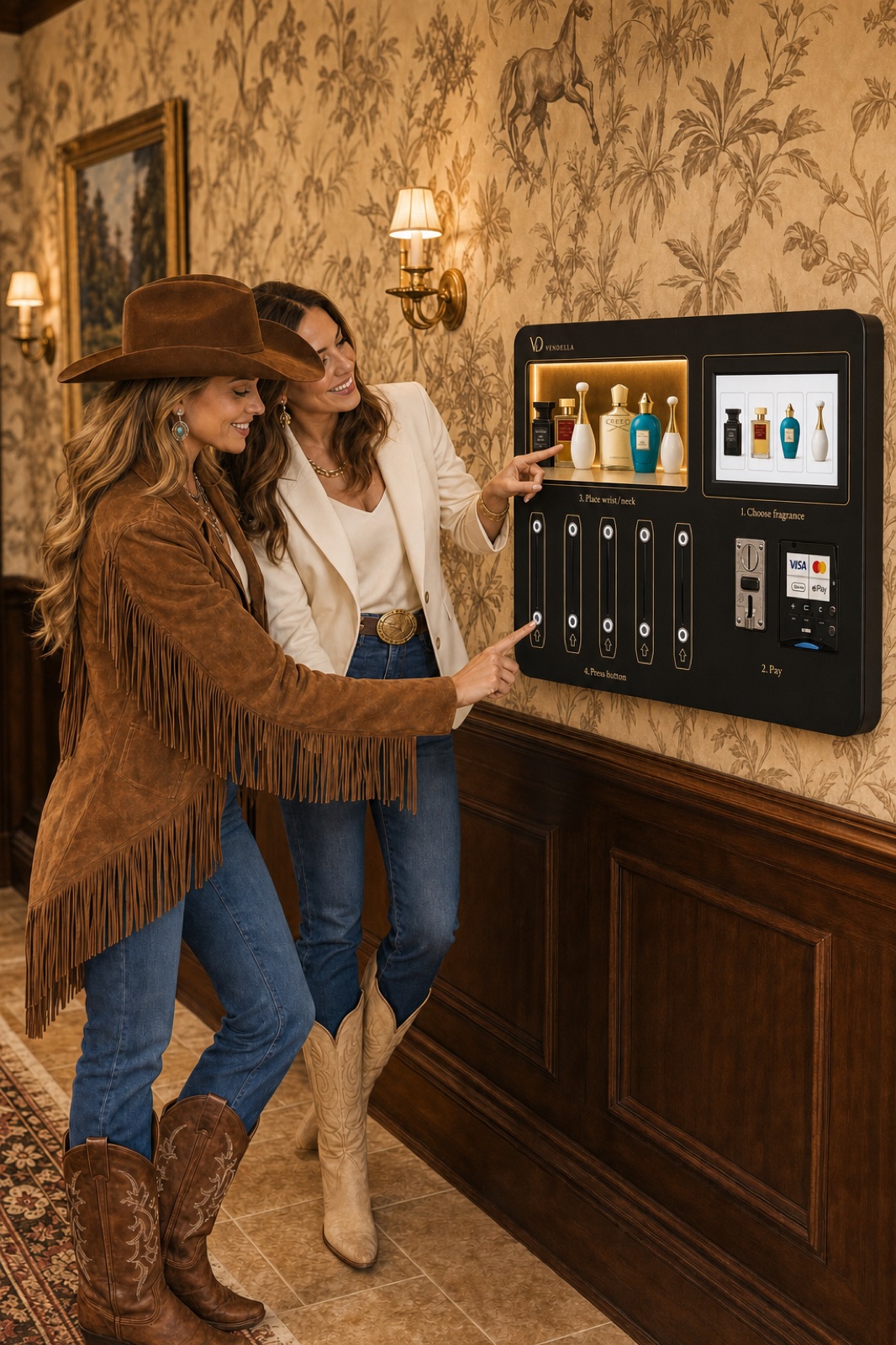 Cowgirls at the Vendella machine