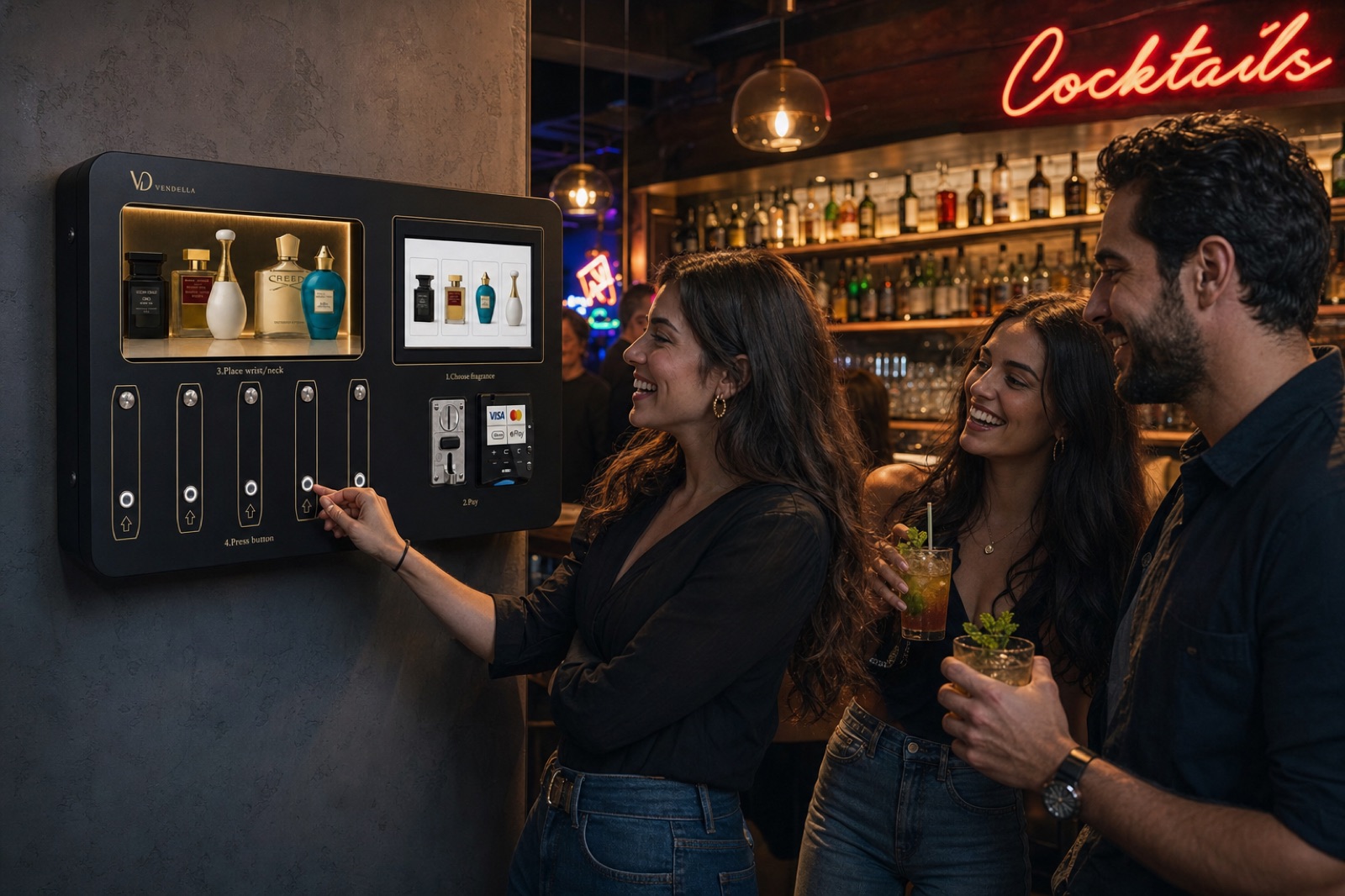 Friends at the Vendella machine